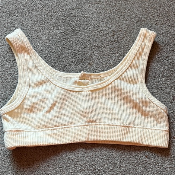 SKIMS Cream Ribbed Button-Front Bralette Top - Picture 2 of 5